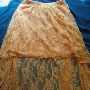 Forever 21 floral lace high low skirt size US xs